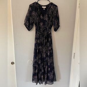 Motherhood Navy and Pink Floral Maxi Dress